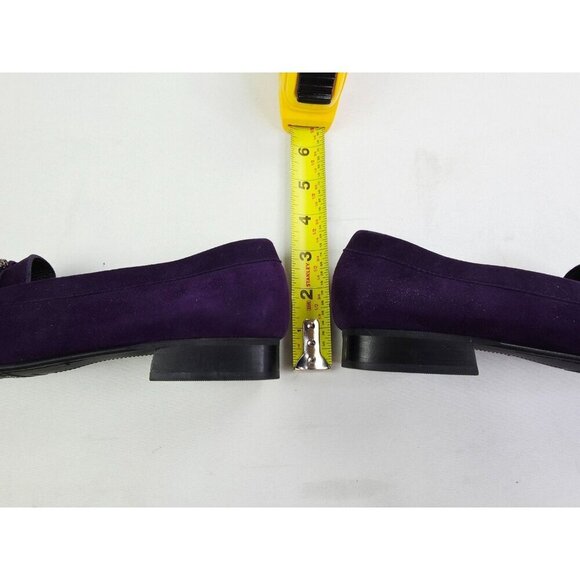 Stuart Weitzman Size 7M Women Purple Suede Leather Jeweled Slip On Loafers Spain - Picture 3 of 13